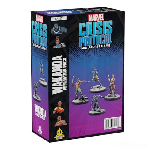 Atomic Mass Games Marvel Crisis Protocol Wakanda Affiliation Pack,Miniaturen-Kampfspiel,Strategiespiel für Erwachsene,ab 14 Jahren,2 Spieler,durchschnittliche Spielzeit 90 Minuten,hergestellt von Atomic Mass Games