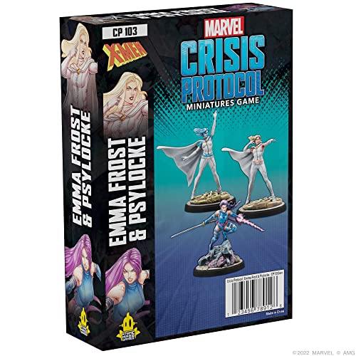 Atomic Mass Games Marvel Crisis Protocol Emma Frost & Psylocke Character Pack,Miniatur-Kampfspiel,Strategiespiel für Erwachsene,ab 14 Jahren,durchschnittliche Spielzeit 90 Minuten,hergestellt von Atomic Mass Games