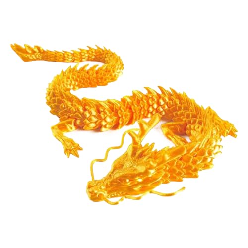 Atsmoce® Kristall Drachen Figur Dekor, 3D Gedrucktes Dragon, Drache mit Bewegliche Gelenke, Überraschungsdrache, EIN Geschenk voller Überraschungen, Deko fur Schlafzimmer/Schreibtisch (Gelb) von Atsmoce