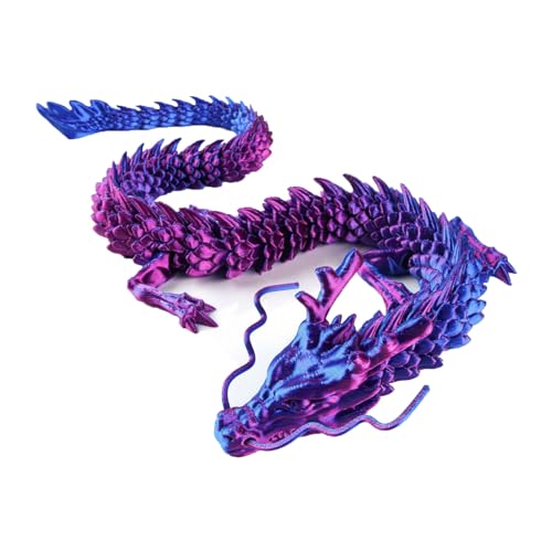 Atsmoce® Kristall Drachen Figur Dekor, 3D Gedrucktes Dragon, Drache mit Bewegliche Gelenke, Überraschungsdrache, EIN Geschenk voller Überraschungen, Deko fur Schlafzimmer/Schreibtisch (Lila) von Atsmoce