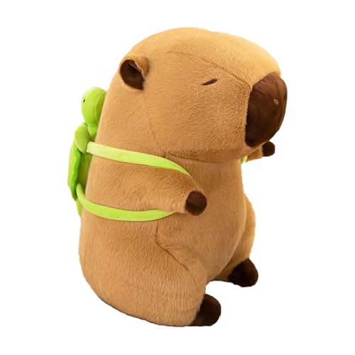 Atsmoce 25cm Capybara Capybara Stofftier mit Schildkrötenrucksack von Atsmoce