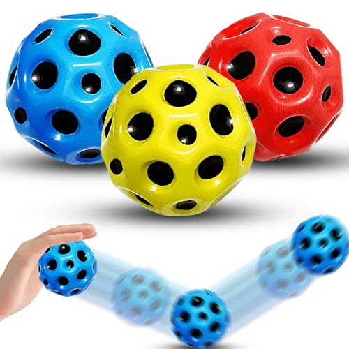 Atuoxing 3 Stück Astro Jump Ball, Hohe Springender Gummiball, 7cm Space Galaxy Ball für Kinder Erwachsene von Atuoxing