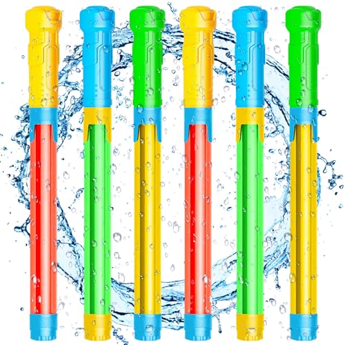 Atuoxing 6Pcs Wasserpistolen für Kinder, Wasserpistole Spielzeug, Spritzpistole Wasserspritze Schaum Wasserspritzpistole Strandspielzeug, Super Wasserblaster für Pool Strand Outdoor (A) von Atuoxing