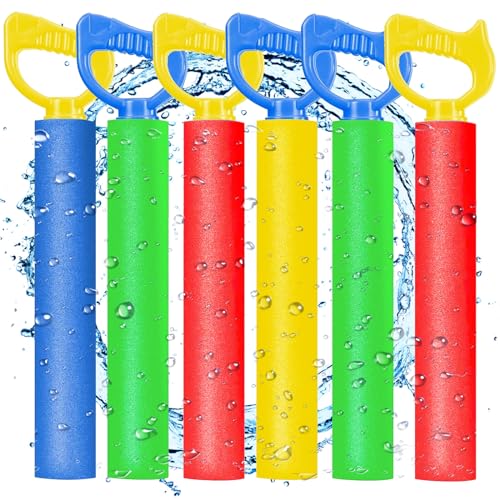 Atuoxing 6Pcs Wasserpistolen für Kinder, Wasserpistole Spielzeug, Spritzpistole Wasserspritze Schaum Wasserspritzpistole Strandspielzeug, Super Wasserblaster für Pool Strand Outdoor (B) von Atuoxing