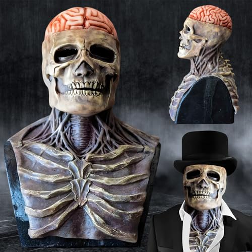 Atuoxing Halloween Totenkopf Maske Gruselig, Vollkopf Skelett Maske für Herren & Damen Halloween Cosplay von Atuoxing