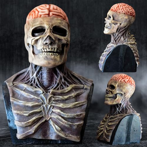 Atuoxing Halloween Totenkopf Maske Gruselig, Vollkopf Skelett Maske Halloween Masken Horror, Realistische Totenkopfmasken für Herren Damen Halloween Cosplay von Atuoxing