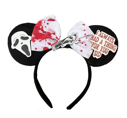 Atvscay Halloween Hexe Stirnband Verrückte Hexe Thema Maus Ohren Stirnband Party Dekoration Cosplay Kostüm Zubehör (Rotes Blut) von Atvscay