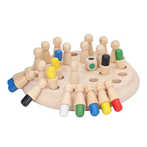 Atyhao Memory Match Stick Chess, Memory-Schachspiel aus Holz, 6 Farben, Glättende Oberflächen mit Aufbewahrungstasche für Heimspiele von Atyhao