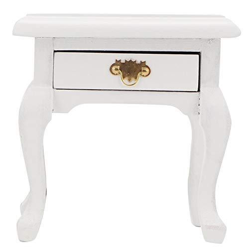 Dollhouse Furniture, 1:12 Miniatur weißer Nachttisch für Wohnaccessoires Dollhouse Dekoratives ZubehörMöbel von Atyhao