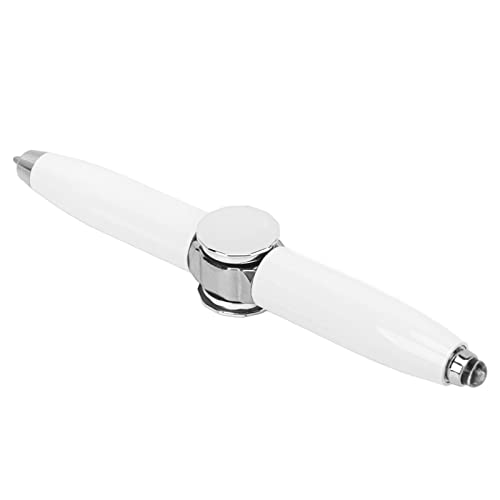 Spinning Pen, Losing Stress Fidget Pen Floodlight Metal mit LED-Licht Zum Schreiben für die Beleuchtung (Weiss) von Atyhao