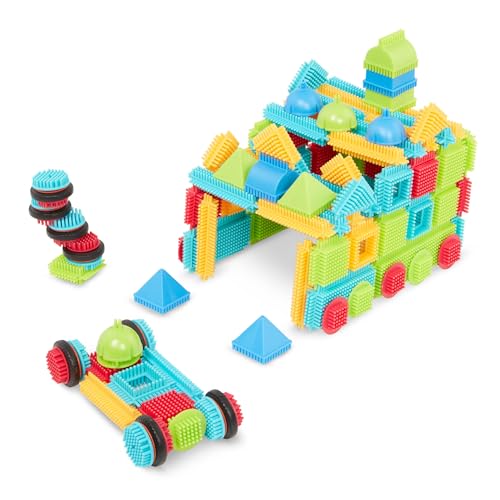 Au Sycomore BT3114Z 112PC Box Battat Spielzeug Bristle Blocks Borsten – 112-tlgs. Spielset für Kleinkinder – Steckbausteine – Lernspielzeug – Bauklötze ab 2 Jahre – Basic Builder, Bunt von Battat