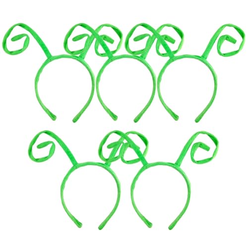 Aublinto Antennen-Stirnbänder Größe passt für alle für Kinder und Erwachsene neuartiges Samt-Marienkäfer-Schmetterlings-Stirnband Halloween-Kostüm Libellen-Zubehör Cosplay-Kostüm-Zubehör 5 Stück Grün von Aublinto