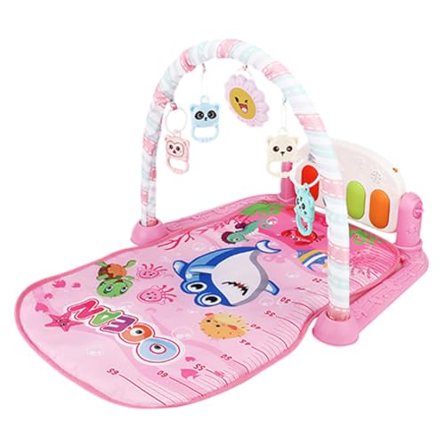 Aublinto Baby Spielzeug Baby fitnessstudio Musik Krabbeldecke für Baby Spielebogen weich Spielbogen Baby Mädchen & Jungen Baby Ausstattung 0+ Erlebnisdecke mit Klavier Spielmatte Geschenk zur Geburt von Aublinto