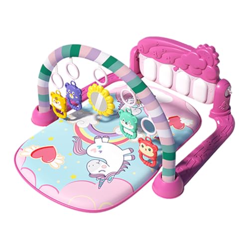 Aublinto Baby Spielzeug Baby fitnessstudio Spieldecke Erlebnisdecke Spielmatte mit Spielbogen Krabbeldecke Spielzeuge Laufgitterfunktion Kissen von den Ersten Lebenswochen 0-2 Jahre von Aublinto