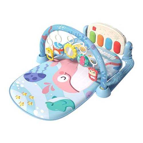 Aublinto Baby Spielzeug Baby fitnessstudio Spieldecke Erlebnisdecke Spielmatte mit Spielbogen Krabbeldecke Spielzeuge Laufgitterfunktion Kissen von den Ersten Lebenswochen 0-2 Jahre von Aublinto