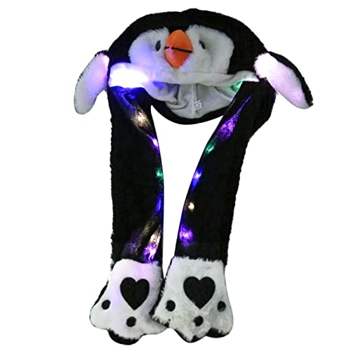 Aublinto Bewegliche Ohren Mütze - Plüsch Tierohren Hut mit LED und Luftpolster – Süße Cap für Cosplay, Geschenkidee zum Geburtstag, Husky-Design Hut Mädchen Tiere Ohr Bewegung springende Hüte Kinder von Aublinto