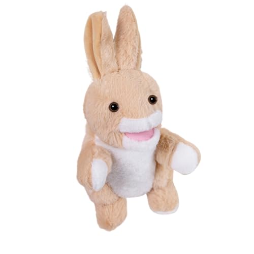 Aublinto Cartoon Plush Toy Tier Handpuppe, Liebreiziges kleines Kreaturen Handpuppe für fantasievolles Spielen, Kids aus PP-Watte Apricot Kaninchen von Aublinto