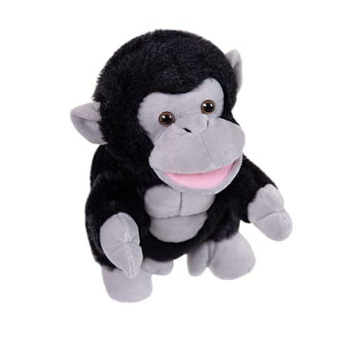 Aublinto Cartoon Plush Toy Tier Handpuppe, Liebreiziges kleines Kreaturen Handpuppe für fantasievolles Spielen, Kids aus PP-Watte Black Orang-Utan von Aublinto