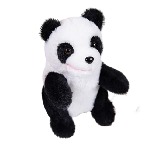 Aublinto Cartoon Plush Toy Tier Handpuppe, Liebreiziges kleines Kreaturen Handpuppe für fantasievolles Spielen, Kids aus PP-Watte Black Panda von Aublinto