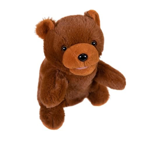 Aublinto Cartoon Plush Toy Tier Handpuppe, Liebreiziges kleines Kreaturen Handpuppe für fantasievolles Spielen, Kids aus PP-Watte Brown Braunbär von Aublinto