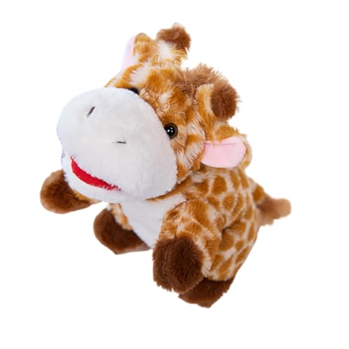 Aublinto Cartoon Plush Toy Tier Handpuppe, Liebreiziges kleines Kreaturen Handpuppe für fantasievolles Spielen, Kids aus PP-Watte Brown Giraffe von Aublinto