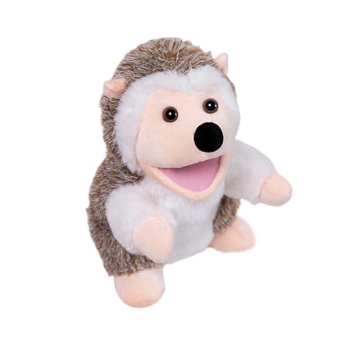 Aublinto Cartoon Plush Toy Tier Handpuppe, Liebreiziges kleines Kreaturen Handpuppe für fantasievolles Spielen, Kids aus PP-Watte Brown Igel von Aublinto