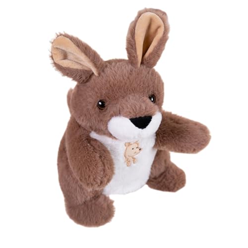 Aublinto Cartoon Plush Toy Tier Handpuppe, Liebreiziges kleines Kreaturen Handpuppe für fantasievolles Spielen, Kids aus PP-Watte Brown Känguru von Aublinto