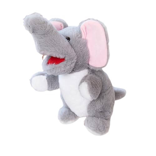 Aublinto Cartoon Plush Toy Tier Handpuppe, Liebreiziges kleines Kreaturen Handpuppe für fantasievolles Spielen, Kids aus PP-Watte Grey Elefant von Aublinto