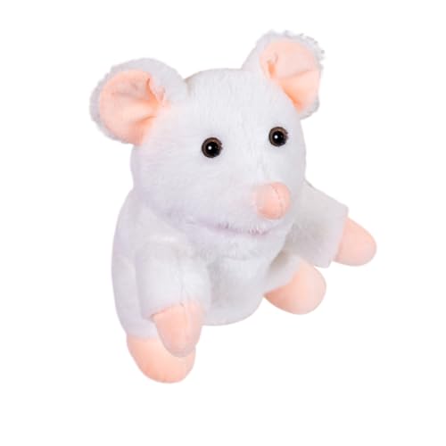 Aublinto Cartoon Plush Toy Tier Handpuppe, Liebreiziges kleines Kreaturen Handpuppe für fantasievolles Spielen, Kids aus PP-Watte White Maus von Aublinto