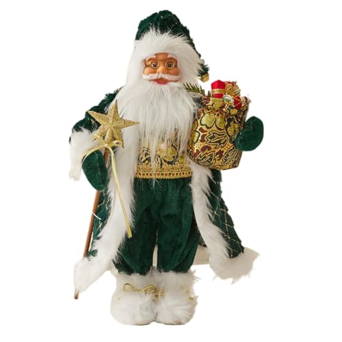 Aublinto Dekofigur Winter Weihnachtsmann Weihnachtsmannfigur Nikolausfigur Christmas Paradise stehender Weihnachten Weihnachtsbaum Dekoration Christbaumschmuck Geschenk Party 45 cm von Aublinto