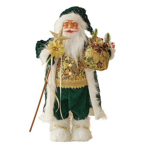 Aublinto Dekofigur Winter Weihnachtsmann Weihnachtsmannfigur Nikolausfigur Christmas Paradise stehender Weihnachten Weihnachtsbaum Dekoration Christbaumschmuck Geschenk Party 60 cm von Aublinto