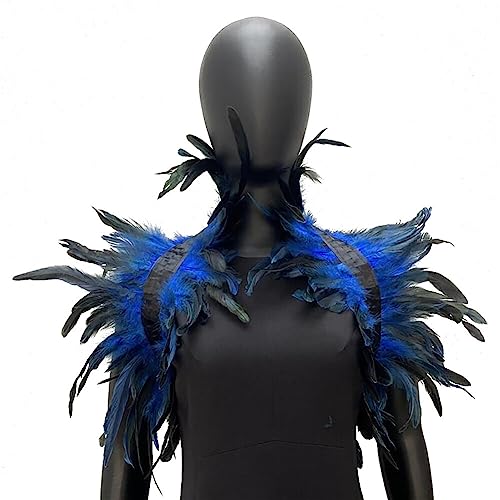 Aublinto Gothic Feather Shrug, Feather Cape Costume Feather Cape Feather Scarf Feather Epaulets Bird Costume for Halloween Carnival Cosplay, Masquerade von Aublinto