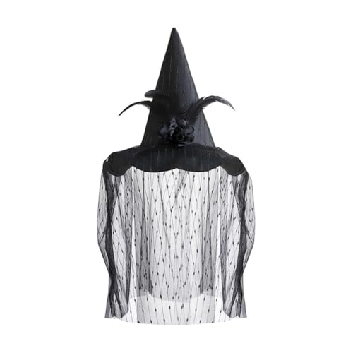 Aublinto Hexenhut Hut Hexe Halloween Frauen Damen Hexenhut Ursula Halloween-Hexenhut mit wendbaren Pailletten Wende Pailletten-Kostüm Partyhut für Party Gastgeschenke Festival Verkleidung von Aublinto