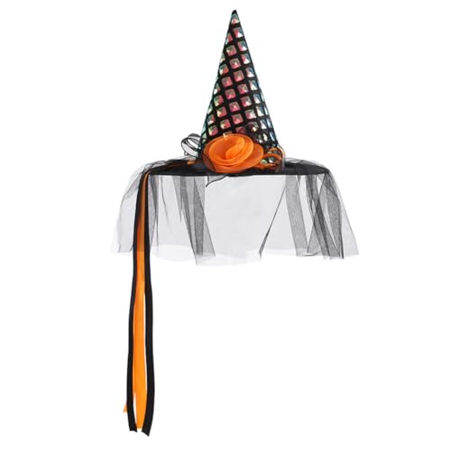 Aublinto Hexenhut Hut Hexe Halloween Frauen Damen Hexenhut Ursula Halloween-Hexenhut mit wendbaren Pailletten Wende Pailletten-Kostüm Partyhut für Party Gastgeschenke Festival Verkleidung von Aublinto