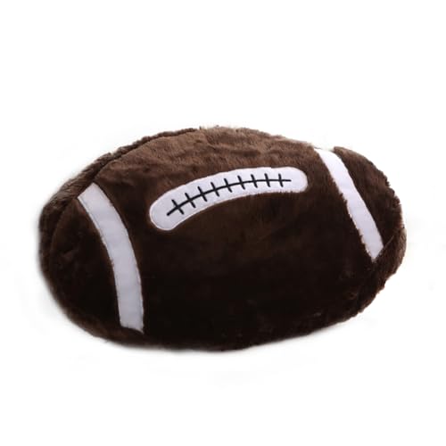 Aublinto Kugelförmiger Plush Kissen Sport Plush Kissen - Plush PP Cotton Kissen für Heimdeko und Geschenke Brown Fußball von Aublinto