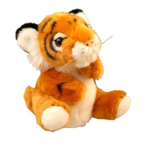 Aublinto Lieber Cartoon Plush Toy Handpuppe, Plush Spielzeug für engagiertes Spielzeit und Geschichtenerzählen aus PP-Watte Brown Tiger von Aublinto