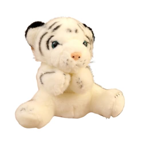 Aublinto Lieber Cartoon Plush Toy Handpuppe, Plush Spielzeug für engagiertes Spielzeit und Geschichtenerzählen aus PP-Watte White Tiger von Aublinto