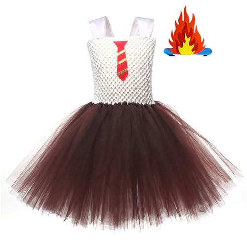 Aublinto Mädchen Prinzessin Kleid Mädchen Kleid Pailletten Blumen Kleider Kinder Festkleid Spitzenkleid Prinzessin Hochzeit Brautjungfer Party Kostüm Ärmellos Tüll Taufkleid Kommunionkleid von Aublinto