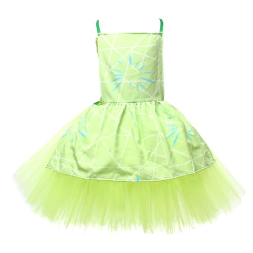 Aublinto Mädchen Prinzessin Kleid Mädchen Kleid Pailletten Blumen Kleider Kinder Festkleid Spitzenkleid Prinzessin Hochzeit Brautjungfer Party Kostüm Ärmellos Tüll Taufkleid Kommunionkleid von Aublinto