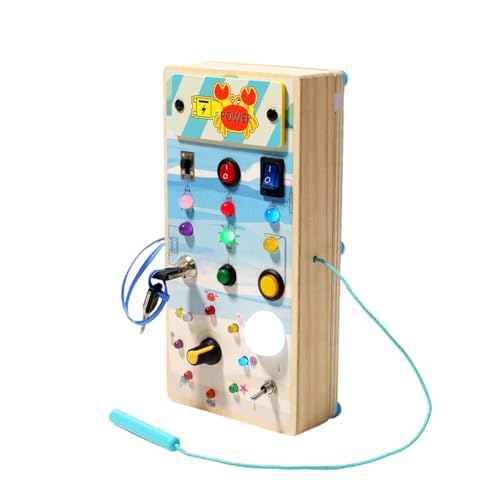 Aublinto Montessori Busy Board Busyboard Aktivityboard Baby Spielzeug ab 1 2 3 Jahr Musikalisch Activity LED Holzspielzeug Motorikspielzeug für Kinder Lernspielzeug Baby Kleinkinder Jungen Mädchen von Aublinto