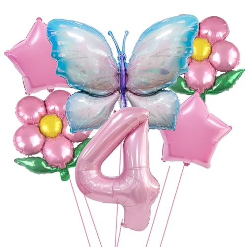 Aublinto Party-Deko Luftballons Geburtstag Happy Birthday Ballon Schmetterling Deko Geburtstag Bunte Flügelballons Schmetterlinge Luftballon Girlande DekoMädchen Ballons Girlanden Set Pfirsich, Typ 1 von Aublinto