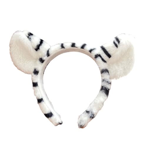 Aublinto Plüsch Tiger Ohren Haarband Cartoon Tier Stirnband Haarschmuck Tierohren Haarreifen Cosplay von Aublinto