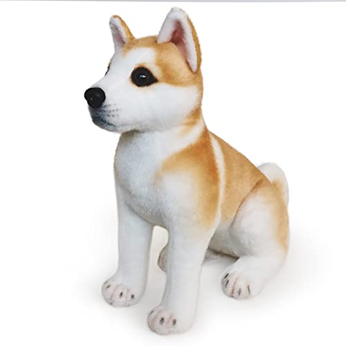 Aublinto Plüschtier Stofftier Plüsch Weiche Akita Kuscheltier Plüsch Hund Stofftier Hund Lebensecht Liegender Hund Plüschtier Püppchen Simulation Tier Puppe Plüsch Schlafende Hunde 25 cm von Aublinto