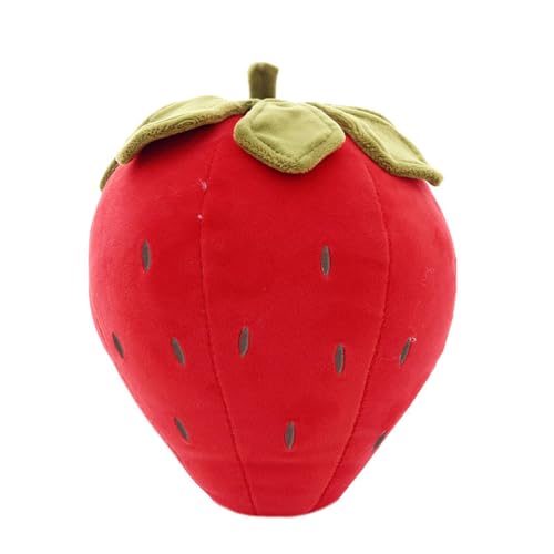 Aublinto Plüschtier Stofftier Plüsch Weiche Obst Plüschkissen Süßes Erdbeere Nette Erdbeere Kuscheltier Ausgestopftes Spielzeug Sofakissen Stofftiere Kissen Plüschtier Wurfkissen Rot, 50 cm von Aublinto