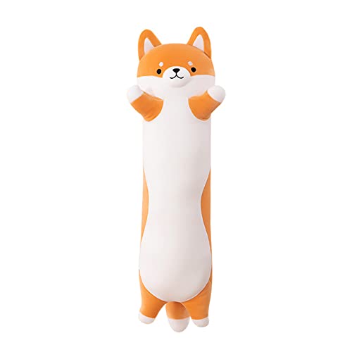 Aublinto Plüschtier Stofftier Plüsch Weiche Stofftiere süßes Shiba Inu Plüsch Kissen Lang Hund Plüschtier Ausgestopftes Tier Spielzeug Kuschelkissen Geschenk Plüschkissen 110 cm von Aublinto