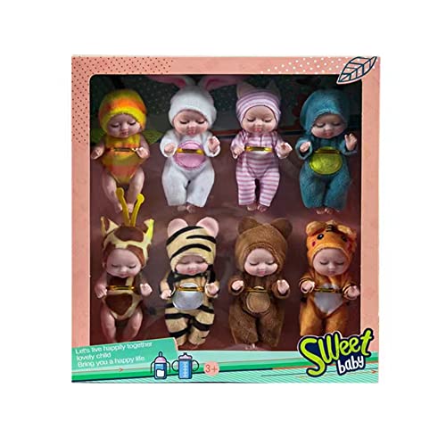 Aublinto Puppen Spielzeug Mini Reborn Puppen Realistische Babypuppe mit Kleidung Set Mini Schlafende Wiedergeburt Puppen New Born Baby Puppe Silikon Puppen für Kleinkinder Kinder Mädchen ab 3 Jahren von Aublinto