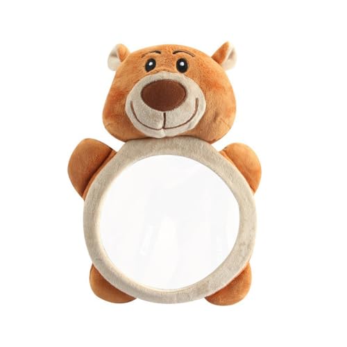 Aublinto Rücksitzspiegel für BabysBaby-Autospiegel Rücksitz-Viewer Baby Auto Spiegel mit Plush Hängender Rückwärtsblick - Infant Schutz und Unterhaltung Bear Mirror von Aublinto