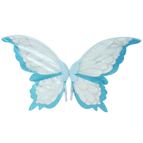 Aublinto Schmetterling Kostüm Damen, Karneval Kostüm Damen, Feenflügel mit Elfenohren, Erwachsene Fee Kostüm,Bunter Schmetterling Umhang,für Halloween Fasching Party Cosplay, Butterfly Wing DA002 von Aublinto