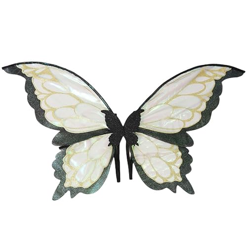 Aublinto Schmetterling Kostüm Damen, Karneval Kostüm Damen, Feenflügel mit Elfenohren, Erwachsene Fee Kostüm,Bunter Schmetterling Umhang,für Halloween Fasching Party Cosplay, Butterfly Wing DA002 von Aublinto