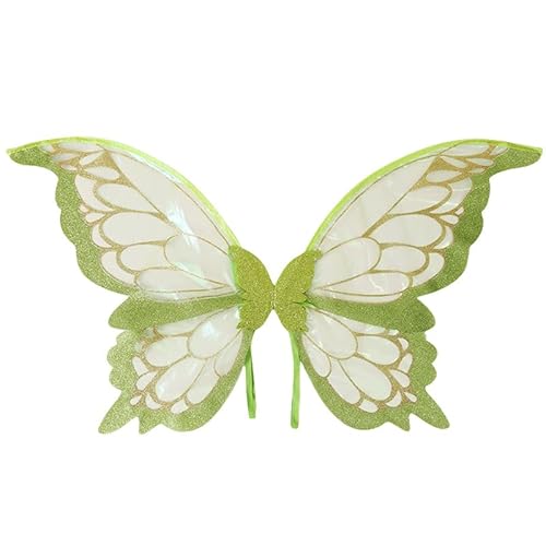 Aublinto Schmetterling Kostüm Damen, Karneval Kostüm Damen, Feenflügel mit Elfenohren, Erwachsene Fee Kostüm,Bunter Schmetterling Umhang,für Halloween Fasching Party Cosplay, Butterfly Wing DA002 von Aublinto